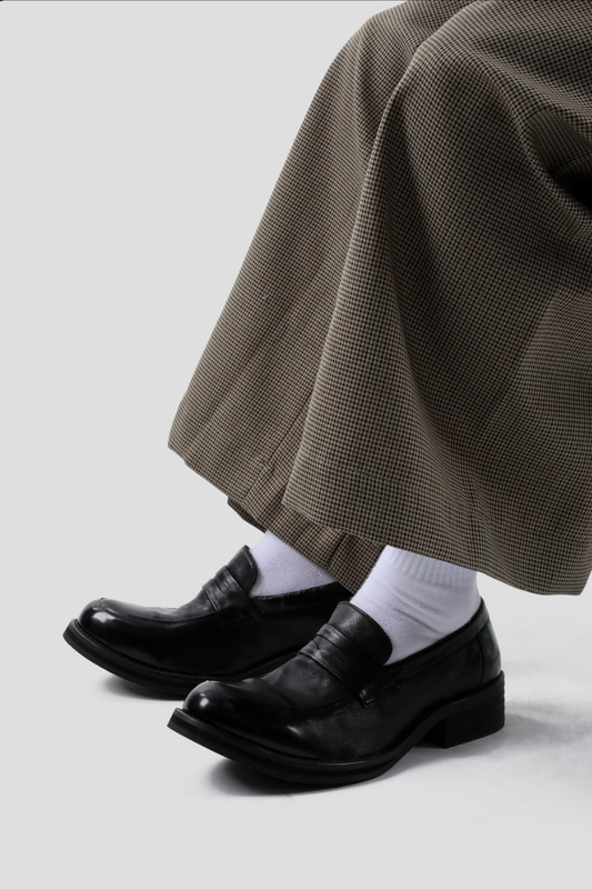 Pointed Leather Loafer Shoes