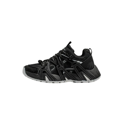 Mesh Panel Structured Chunky Lace-Up Sneakers