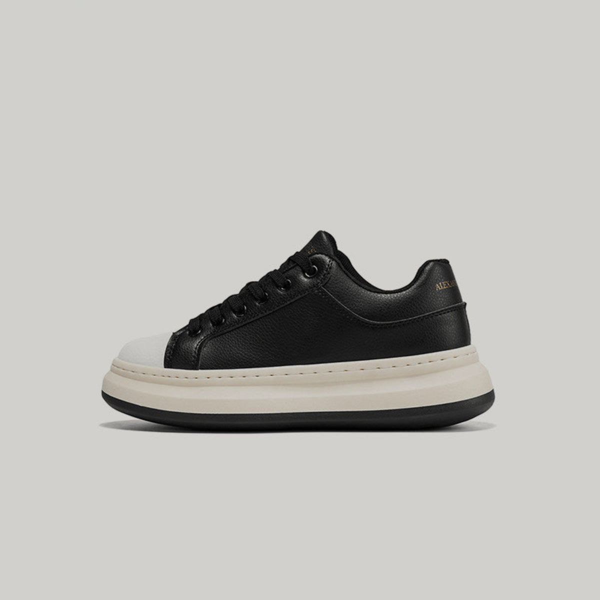 Thick Sole PU Leather Platform Sneakers