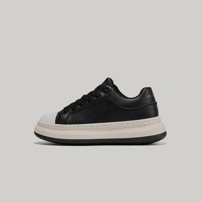 Thick Sole PU Leather Platform Sneakers