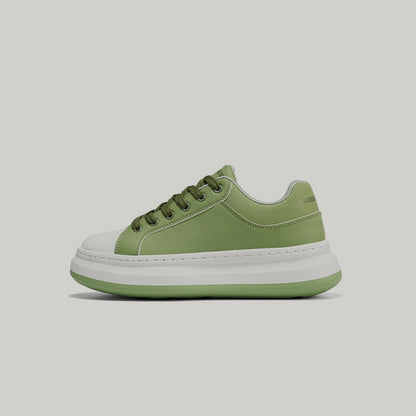 Thick Sole PU Leather Platform Sneakers