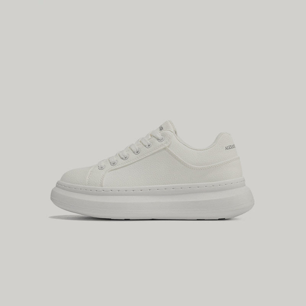 Thick Sole PU Leather Platform Sneakers