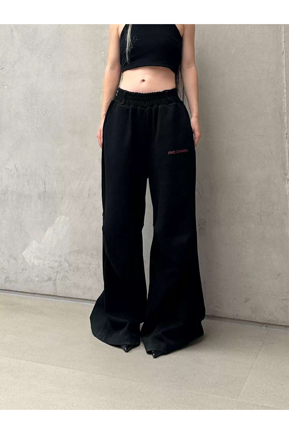 Wide Elasticized Skinny Waist Flared Sweatpants