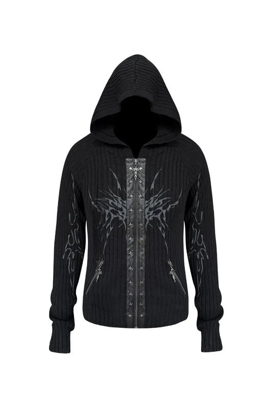 Wizard Hooded Slim Knit Cardigan
