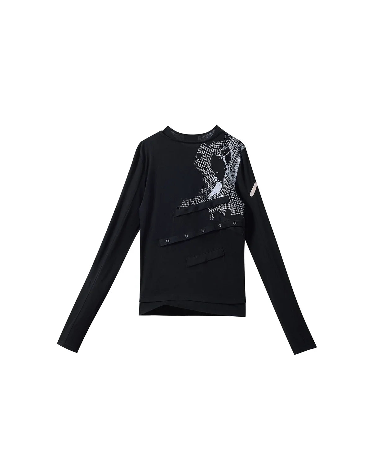 EMO "Digital Veils" Layered Tee Black