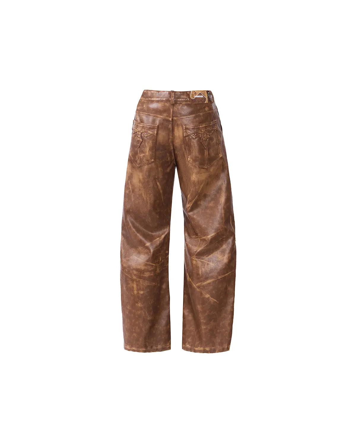 EMO Distressed Studded Faux Leather Trouser