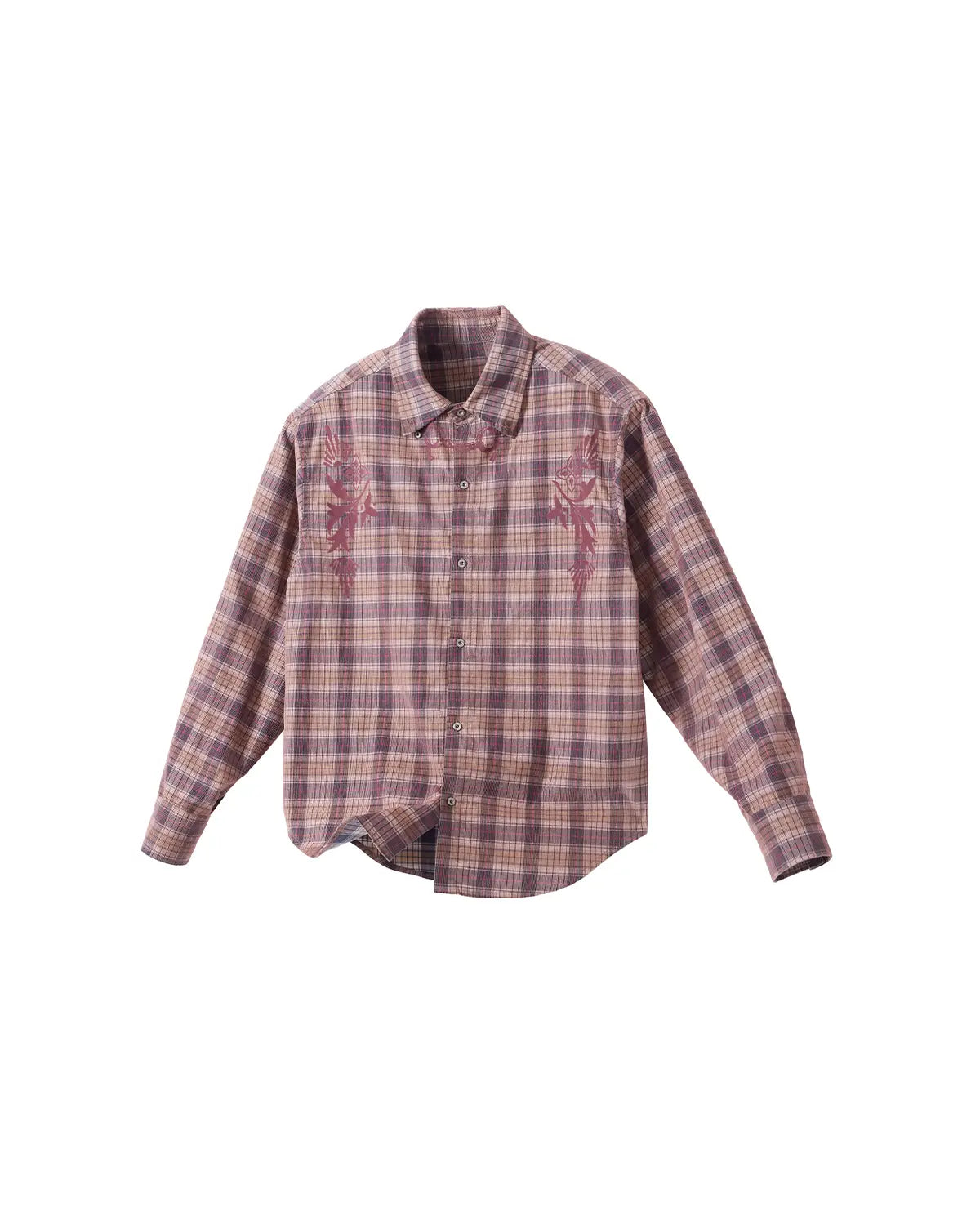 EMO Vintage Texture Flocking Button-Down Shirt