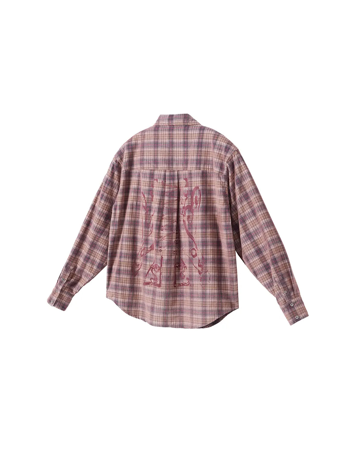 EMO Vintage Texture Flocking Button-Down Shirt