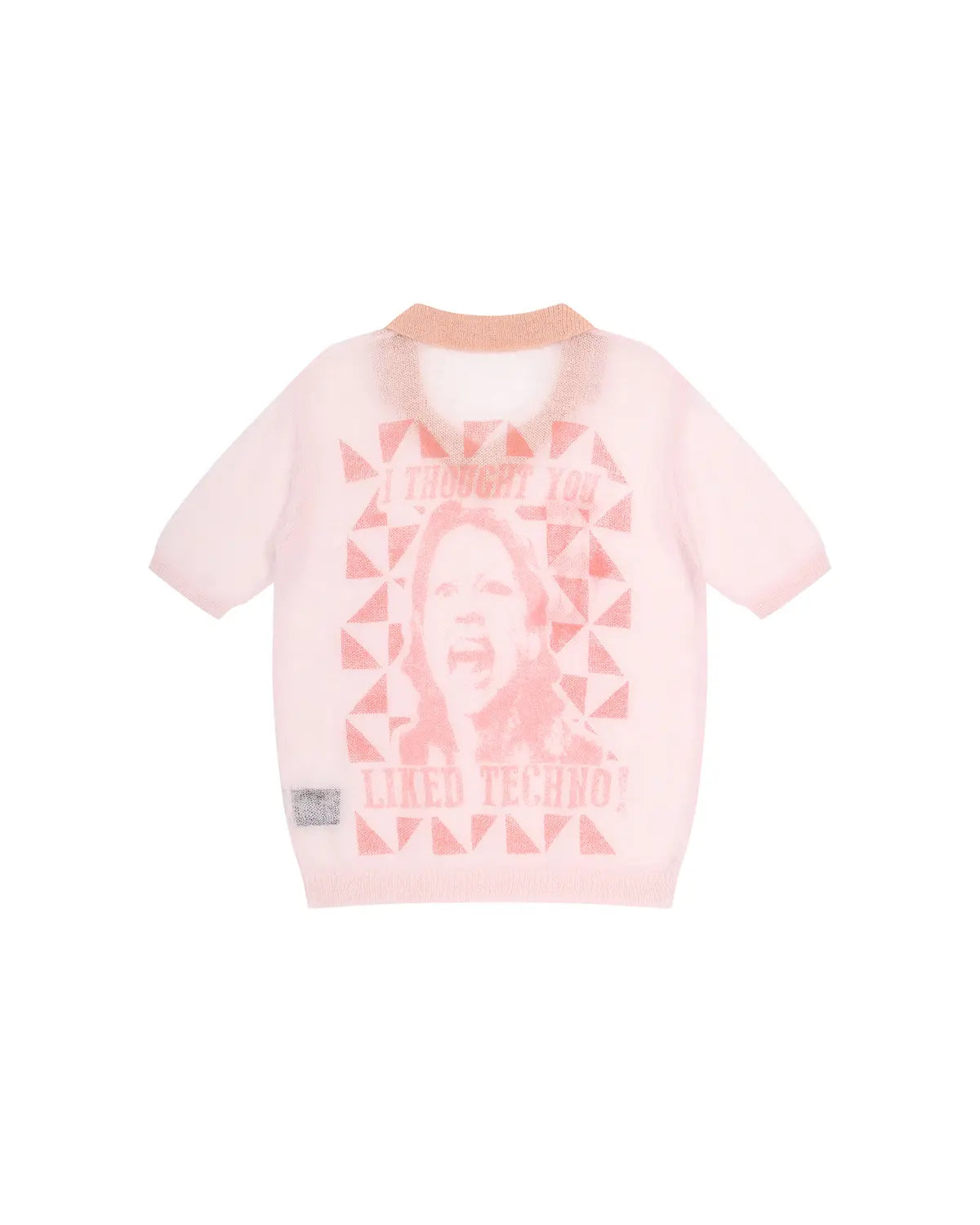 EMO Mohair Wool Knit Short Sleeve Pink