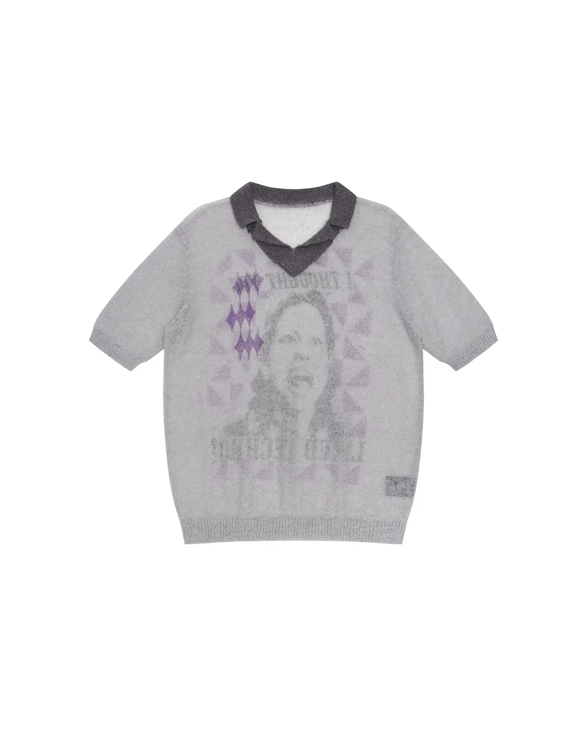 EMO Mohair Wool Knit Short Sleeve Grey