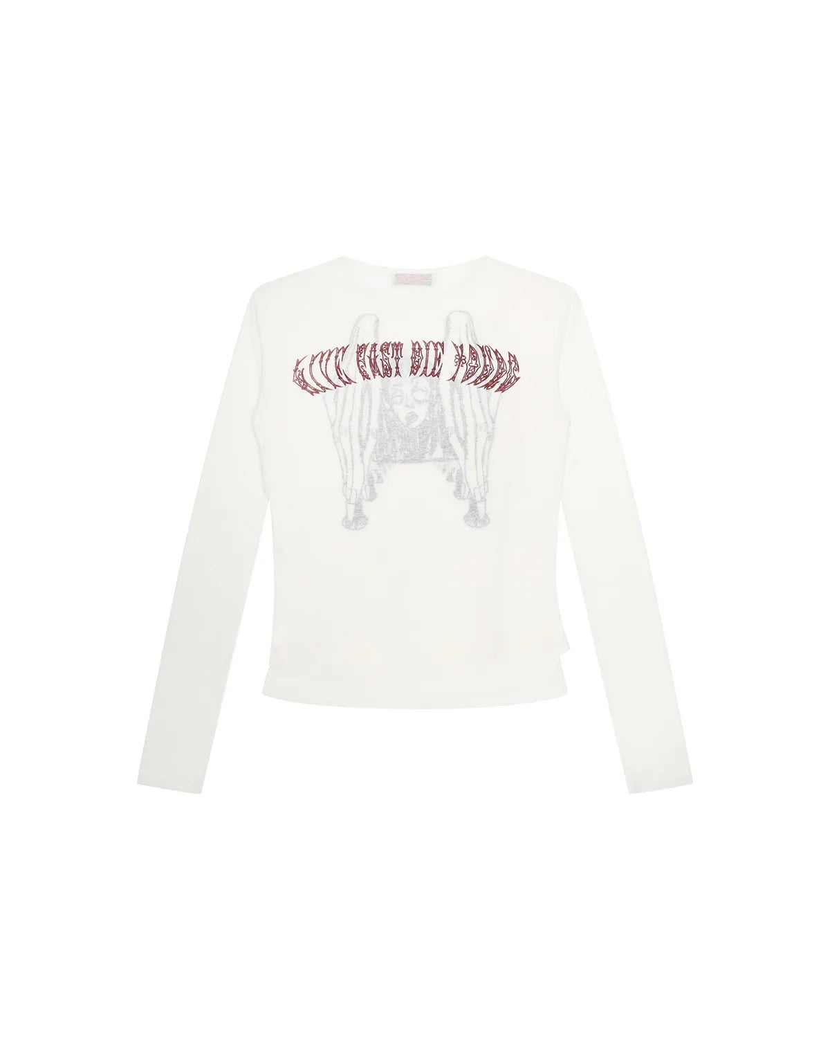 EMO Sheer Layered Graphic Long Sleeve T-Shirt
