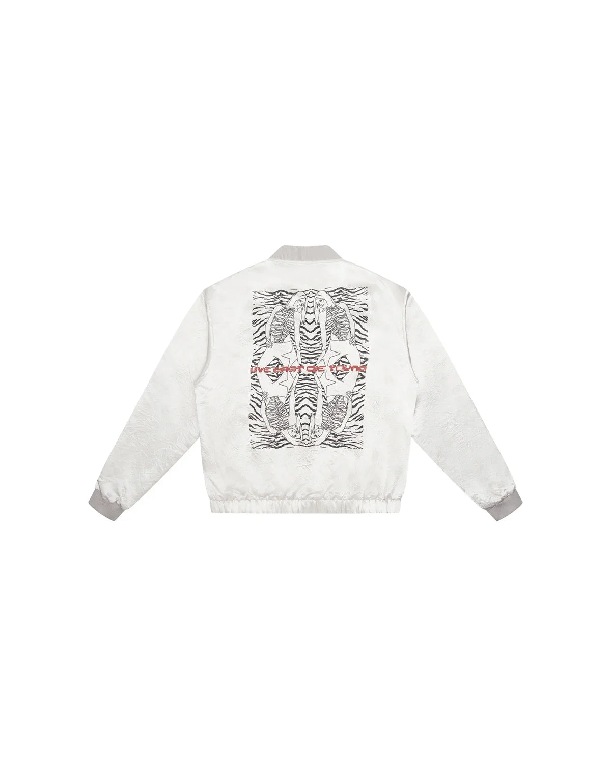 EMO Mirrored Tiger-Stripe Sukajan Jacket Gray