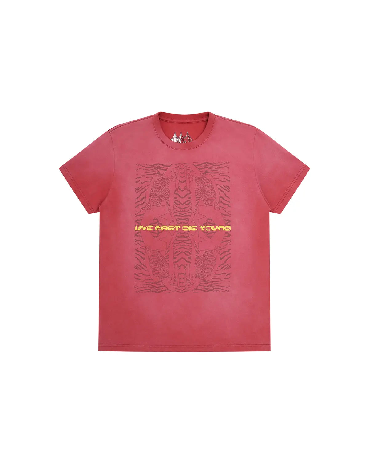 EMO 265g Faded Tiger Mirror Slim Tee Red