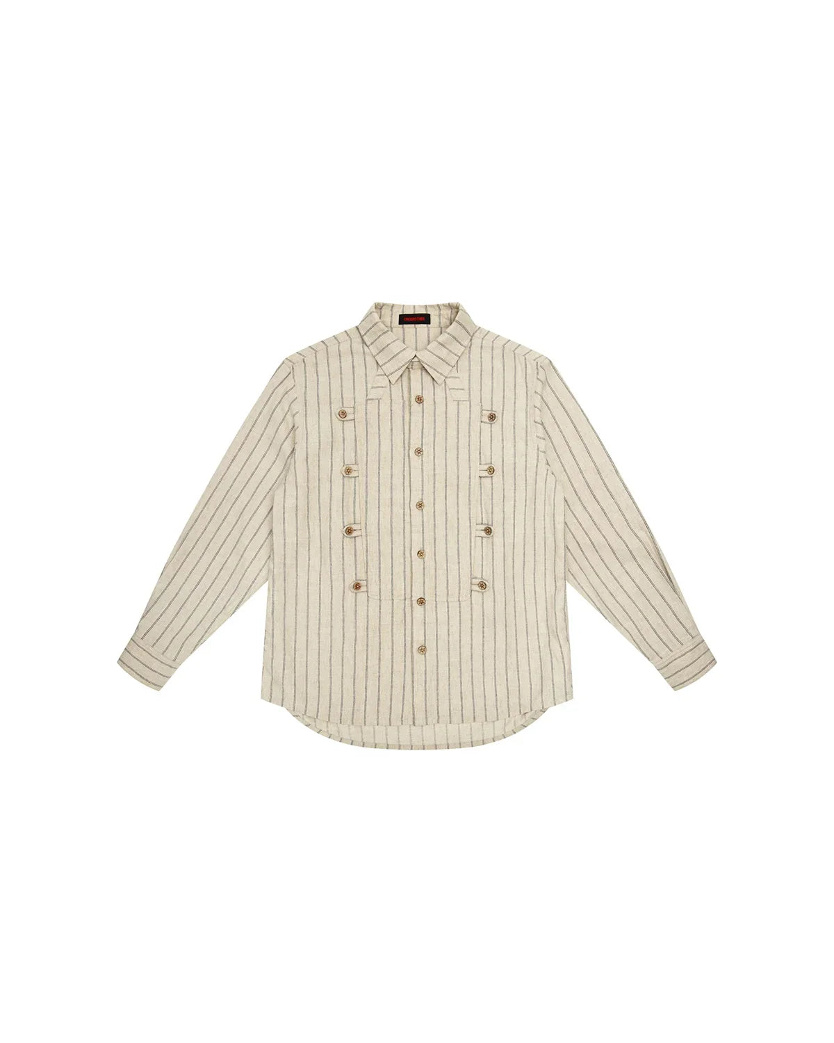 EMO Napoleon Double-Breasted Vertical-Striped Shirt