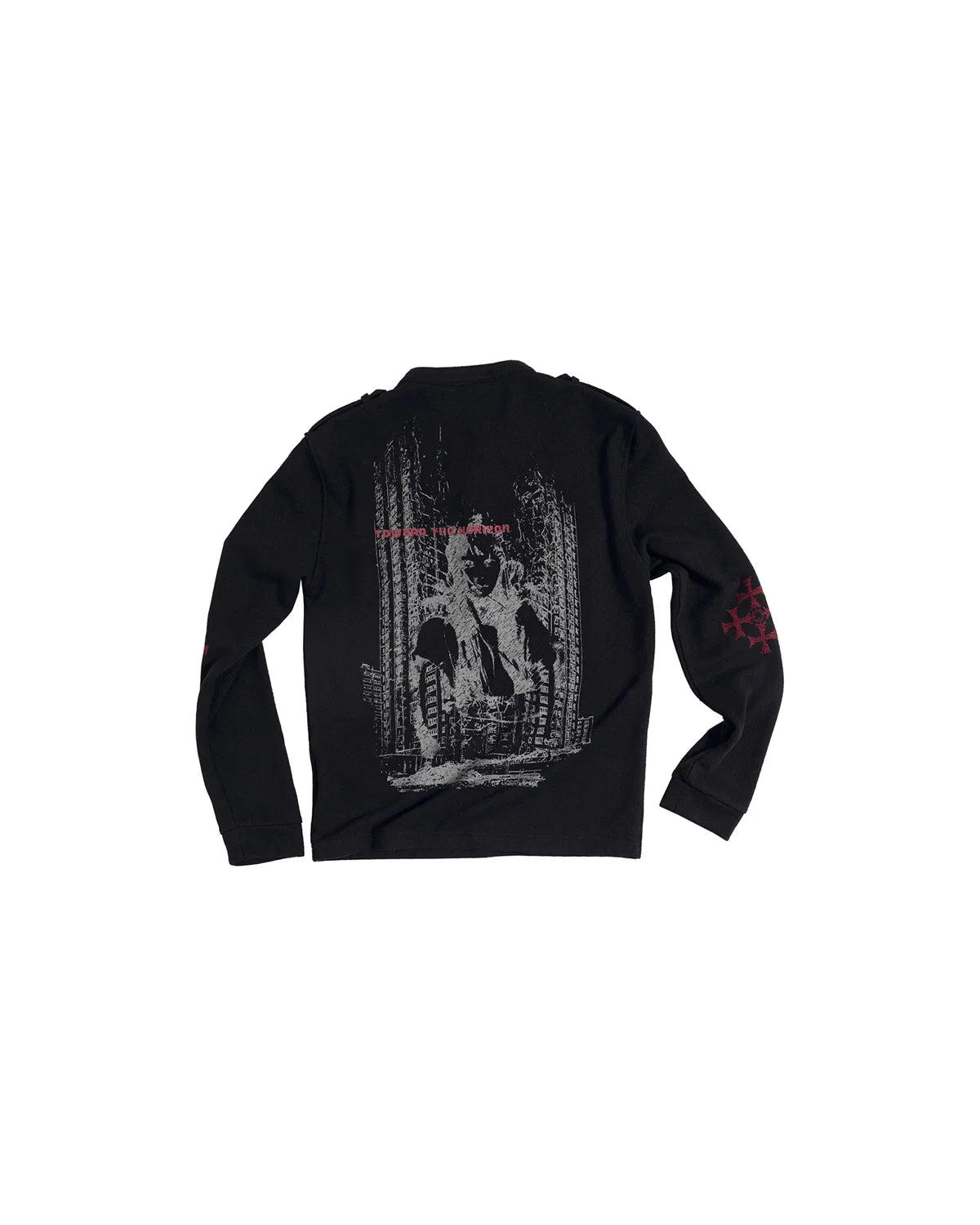EMO Ruins Graphic Military T-Shirt Black