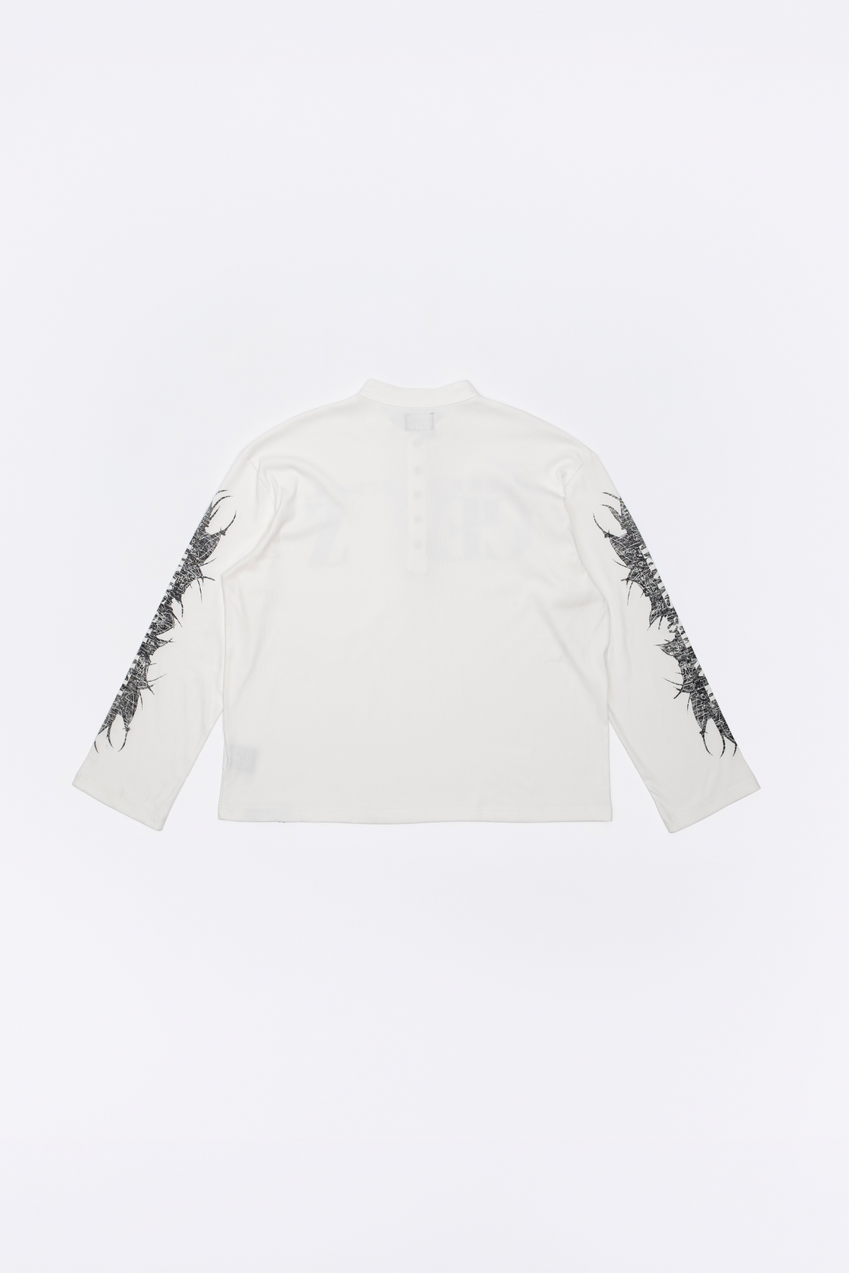FVVO Ribbed Printed Henley Long Sleeve