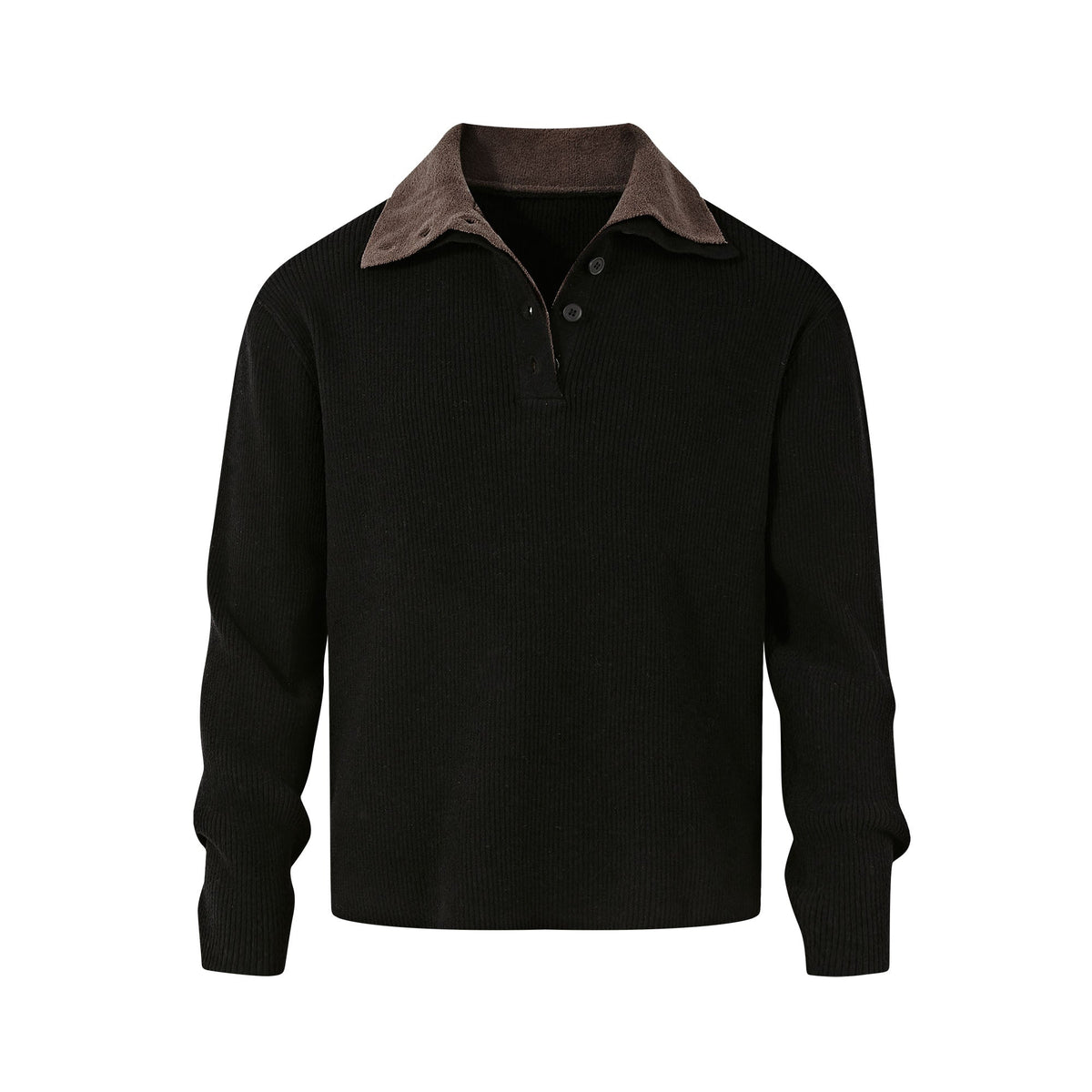 KREATE Contrast Layered Collar Ribbed Sweater