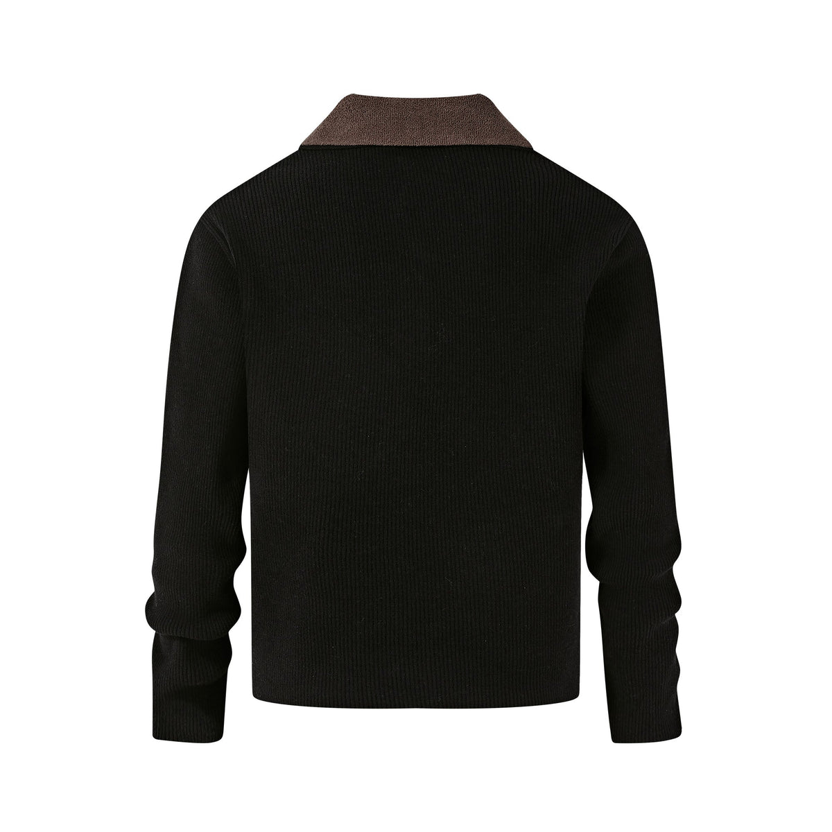 KREATE Contrast Layered Collar Ribbed Sweater