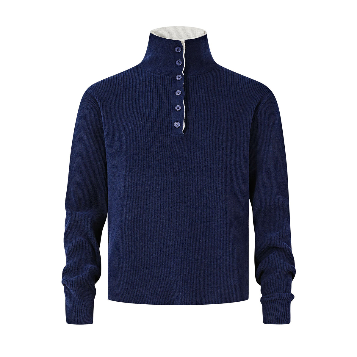 KREATE Contrast Layered Collar Ribbed Sweater