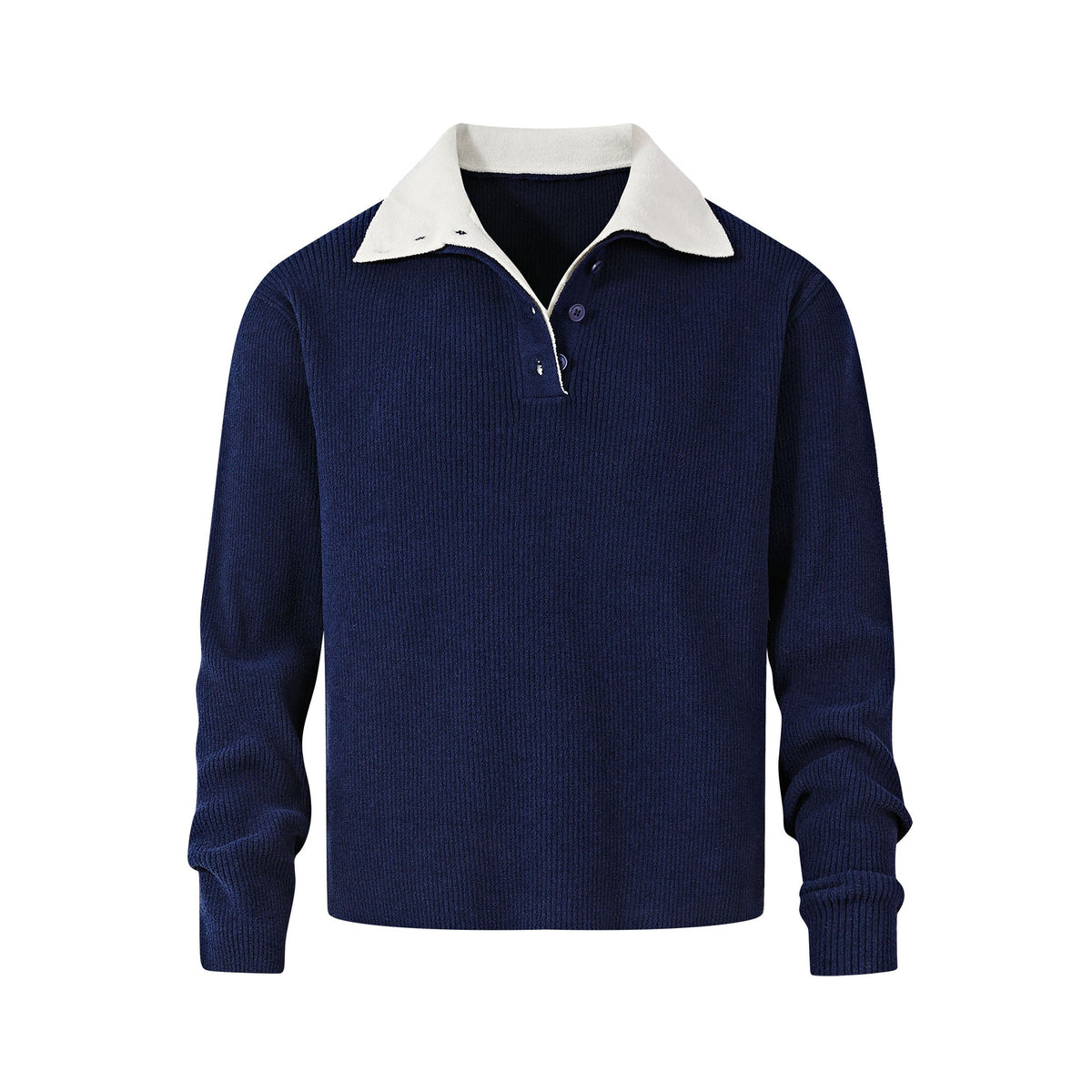 KREATE Contrast Layered Collar Ribbed Sweater