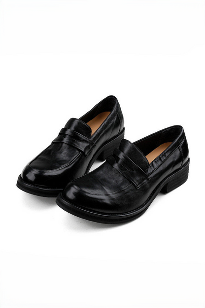 Pointed Leather Loafer Shoes