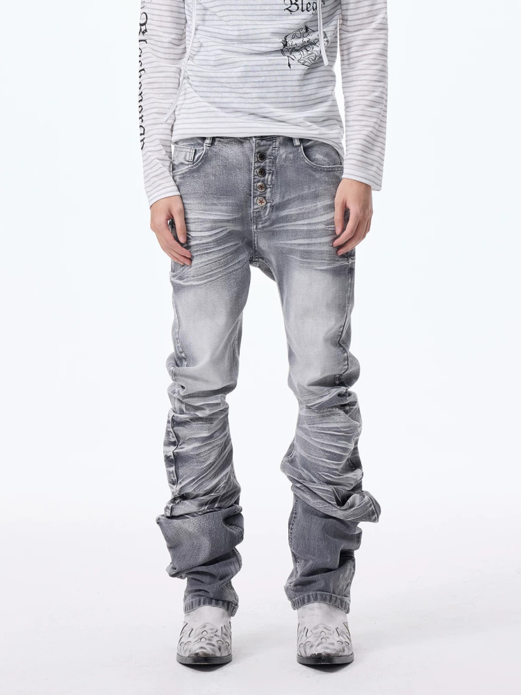 Washed Whiskers Slim Fit Skinny Jeans