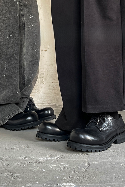 Washed Leather Derby Shoes