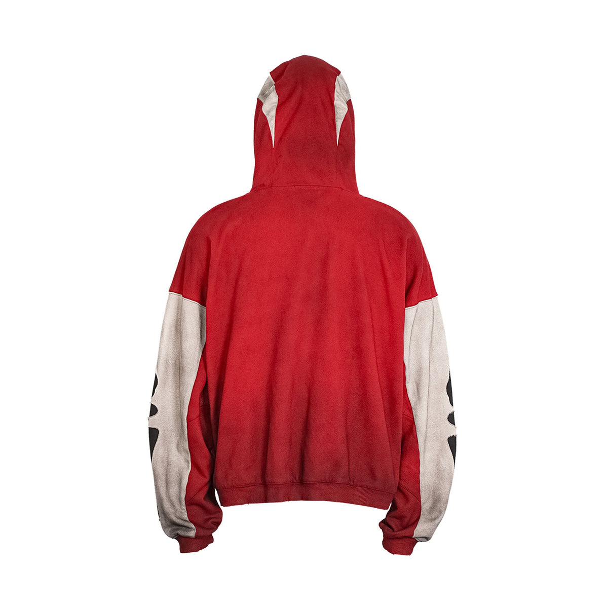 UNDERWATER Skeleton Distressed Contrast Panel Hooded Jacket