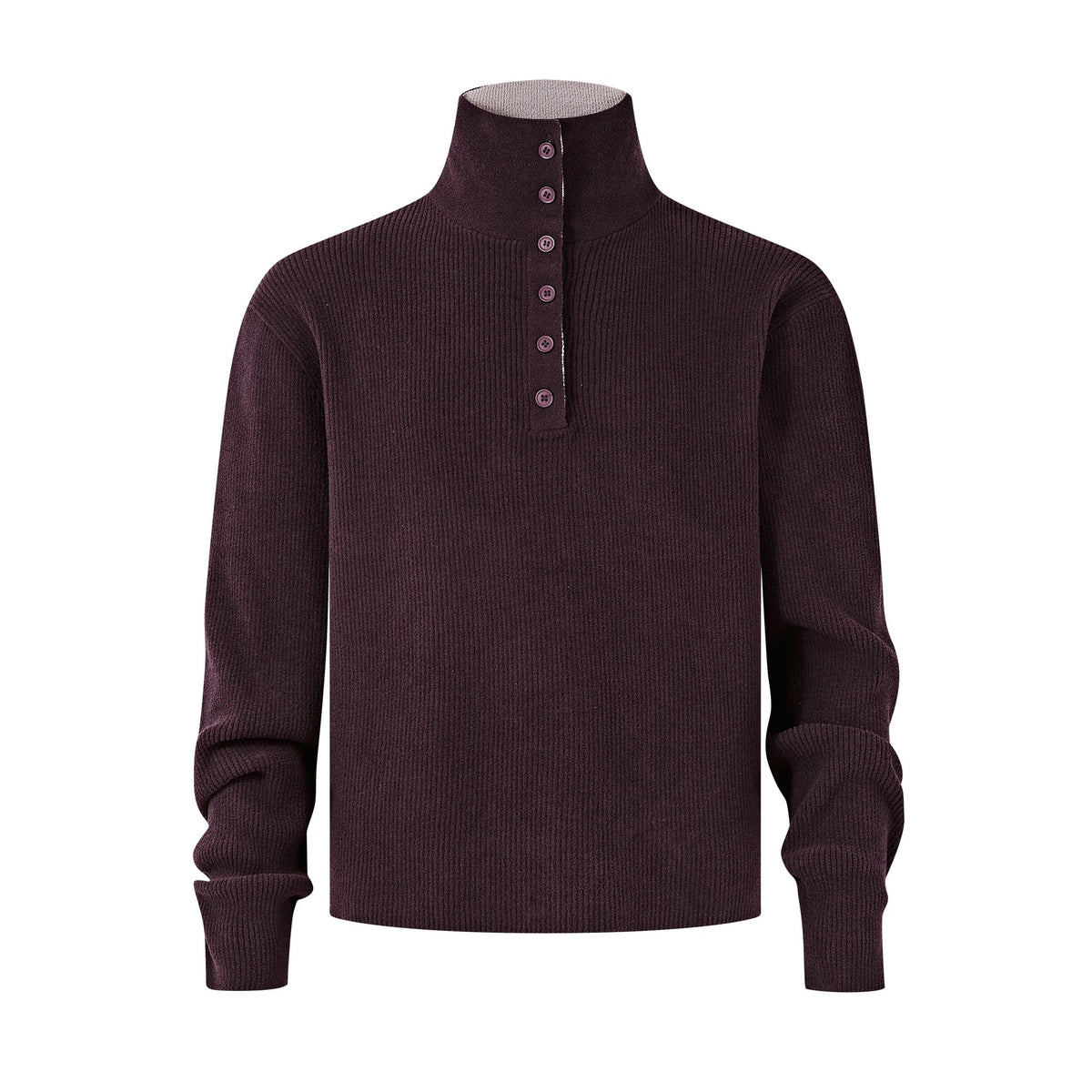 KREATE Contrast Layered Collar Ribbed Sweater