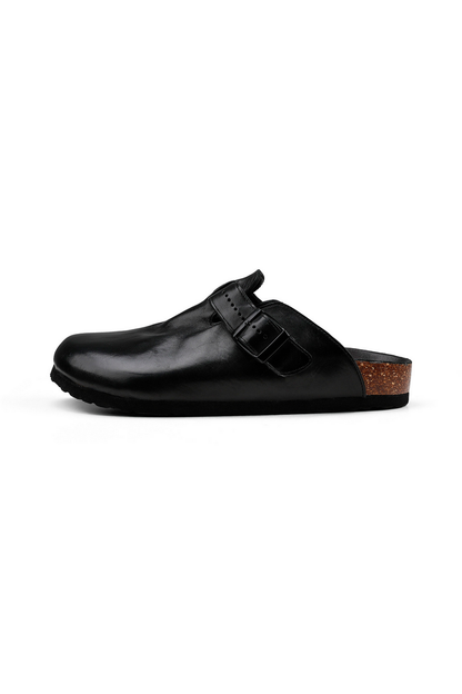 Washed Horsehide Mule Sandals