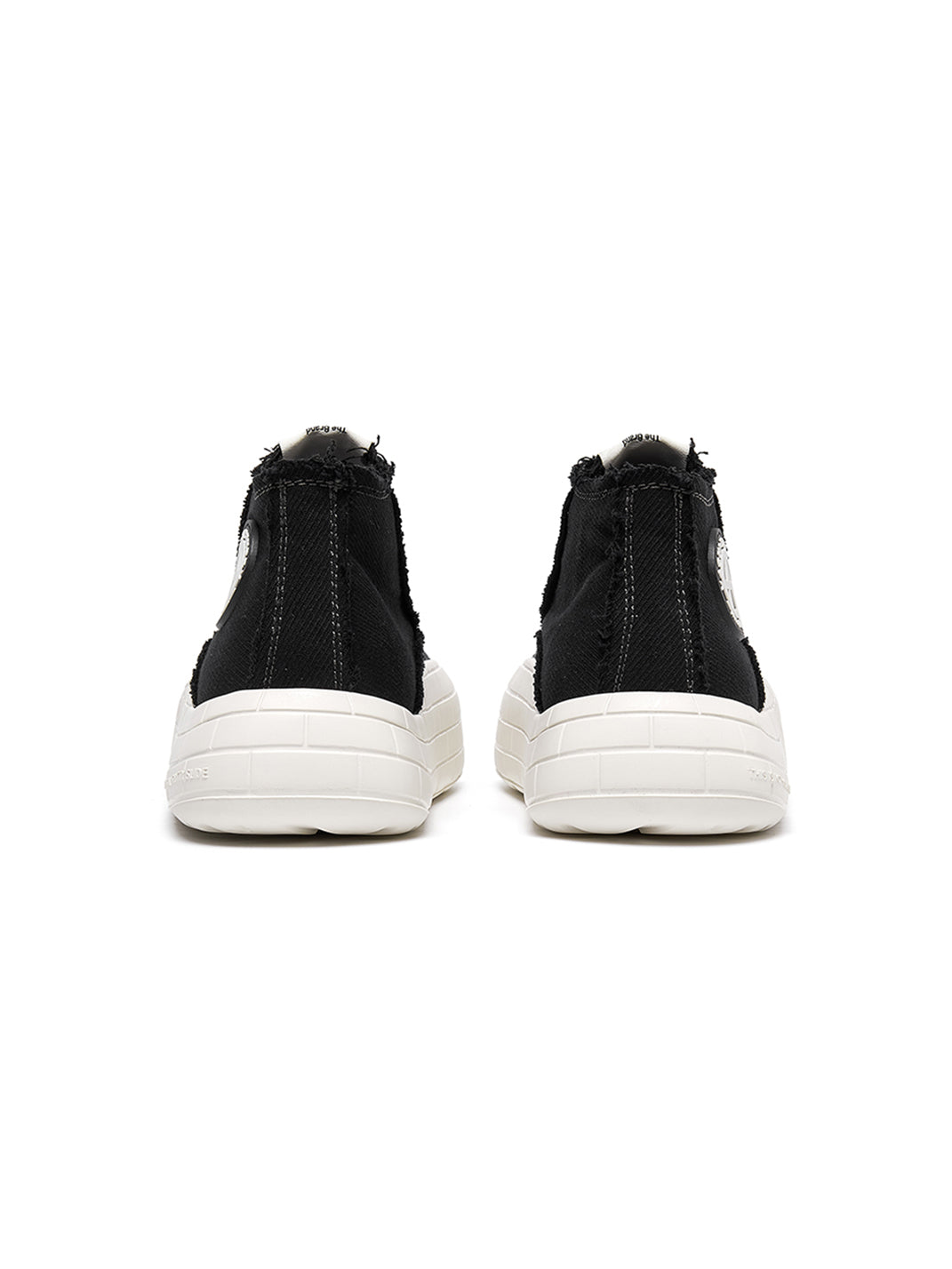 Two-Tone Platform Canvas High-Top Sneakers