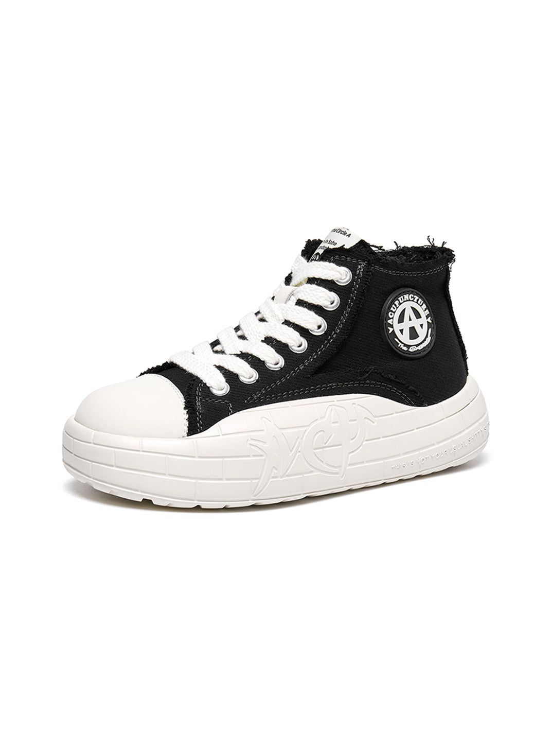 Two-Tone Platform Canvas High-Top Sneakers