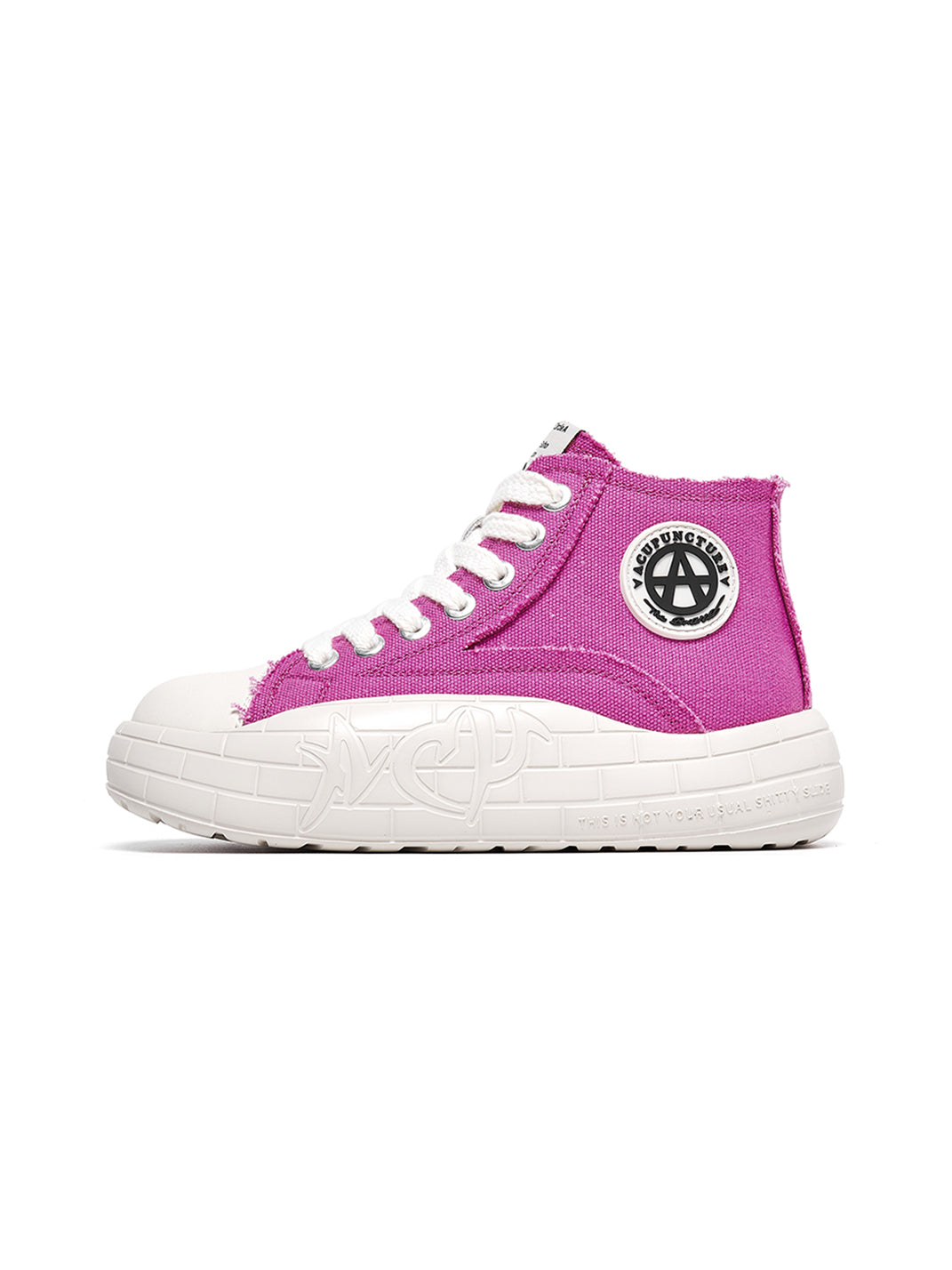 Two-Tone Platform Canvas High-Top Sneakers