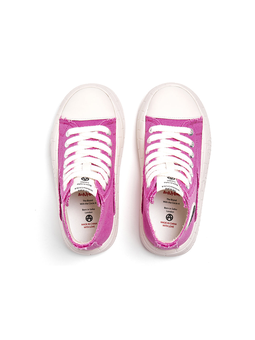 Two-Tone Platform Canvas High-Top Sneakers