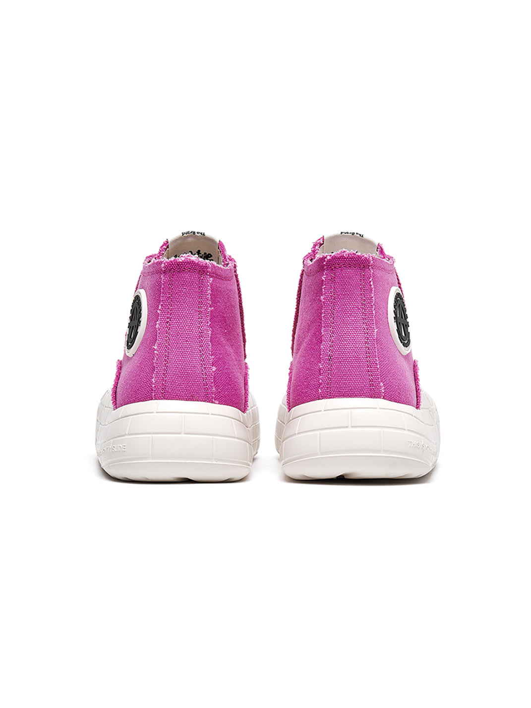 Two-Tone Platform Canvas High-Top Sneakers