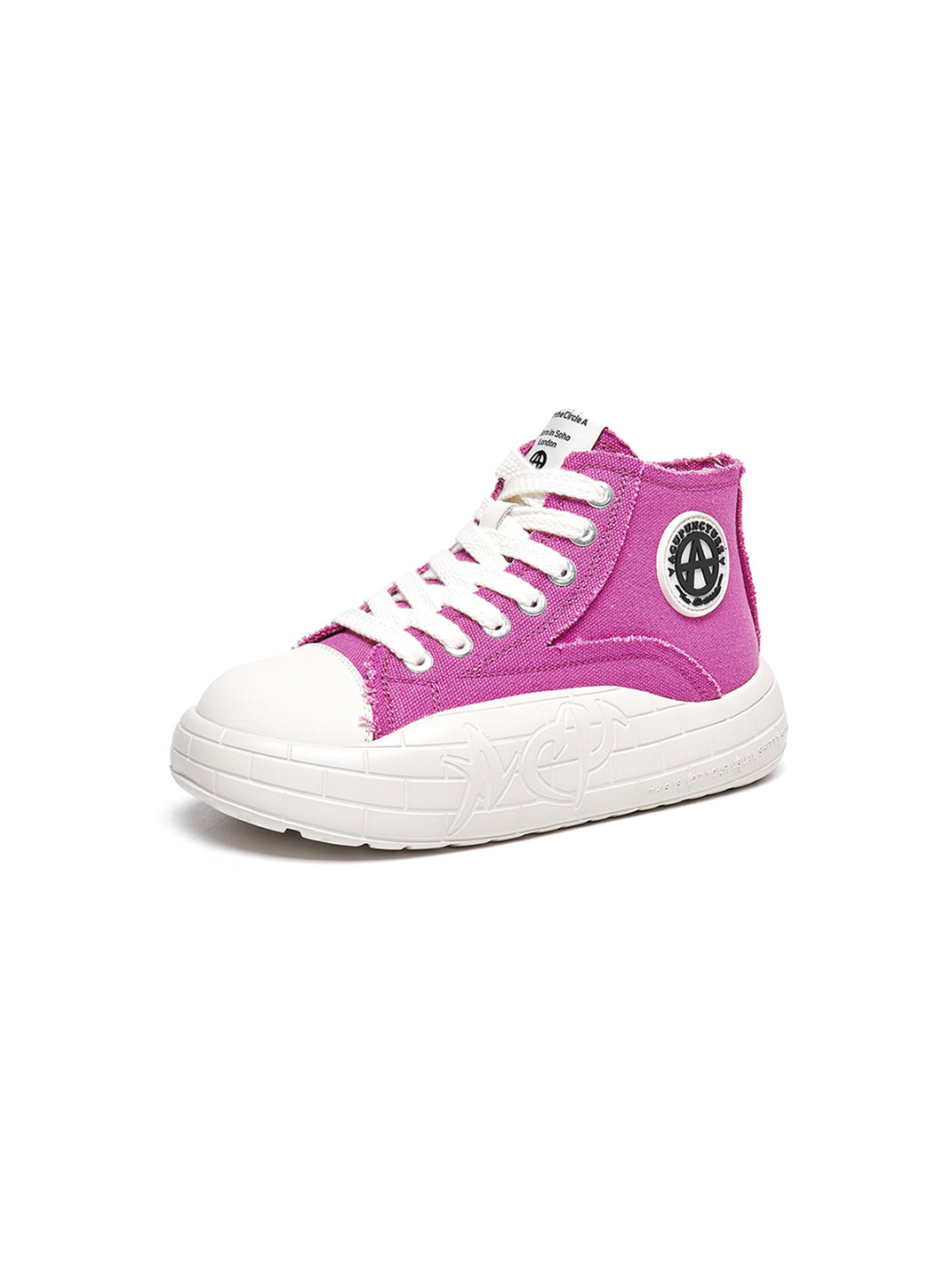 Two-Tone Platform Canvas High-Top Sneakers