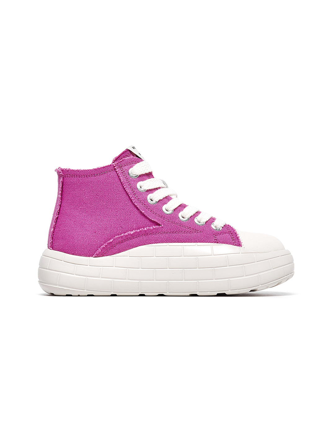 Two-Tone Platform Canvas High-Top Sneakers