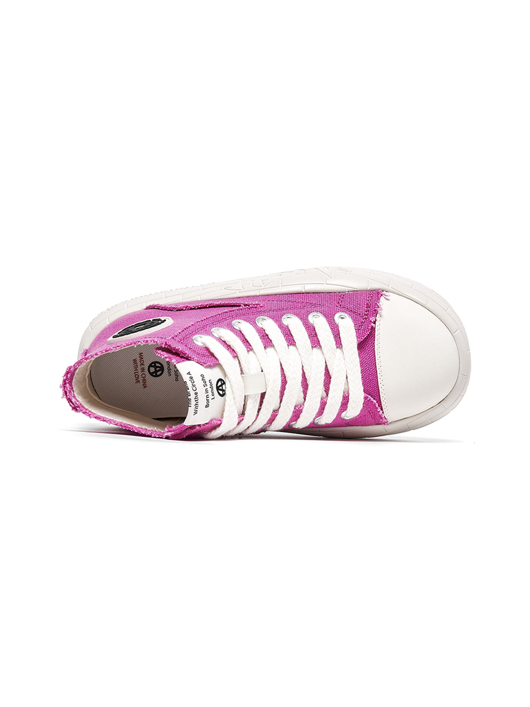 Two-Tone Platform Canvas High-Top Sneakers