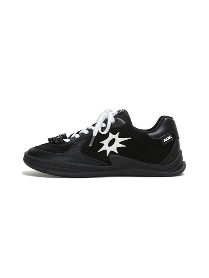 Solar-Applique Leather Court Sneakers