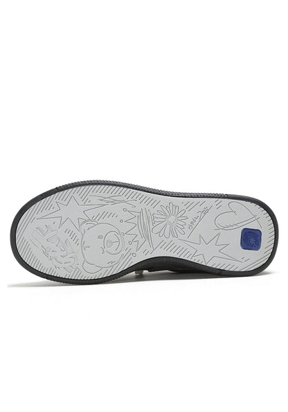 Solar-Applique Leather Court Sneakers