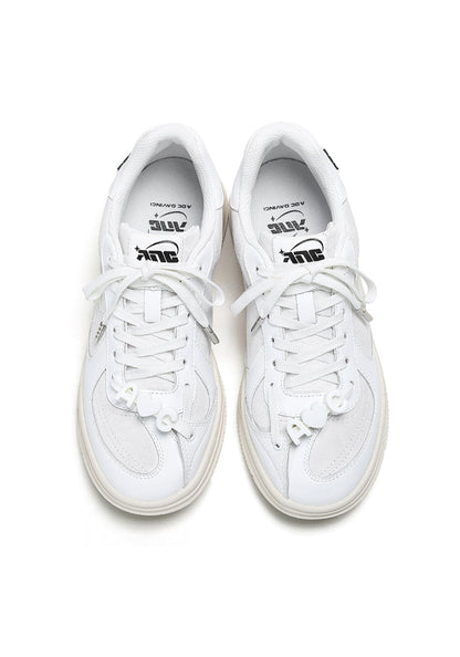 Solar-Applique Leather Court Sneakers