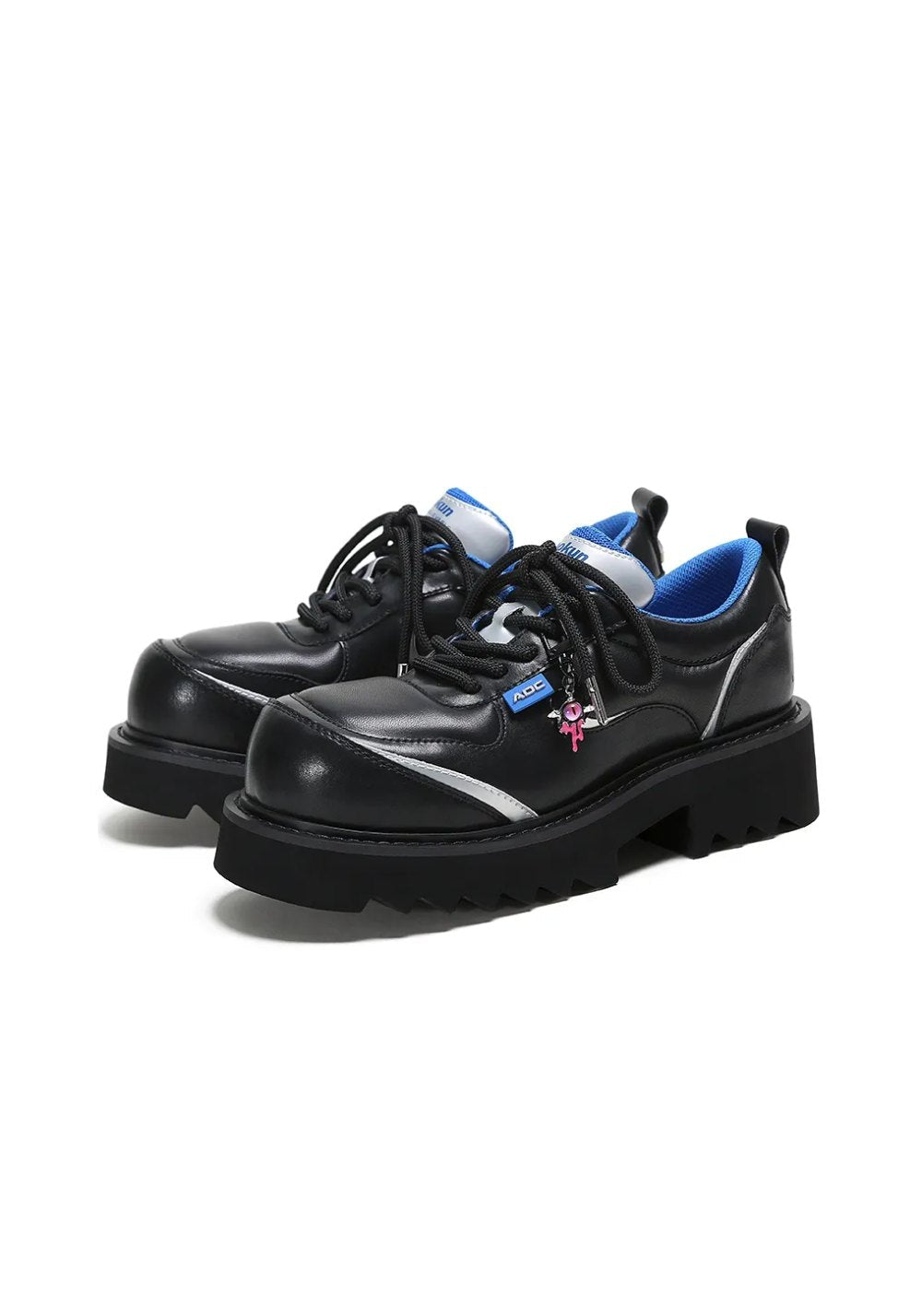 Metallic Stardust Lug-Sole Derby Shoes