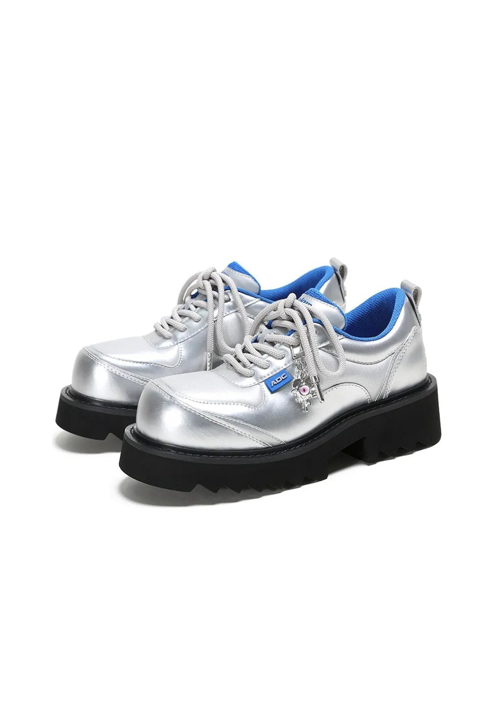 Metallic Stardust Lug-Sole Derby Shoes
