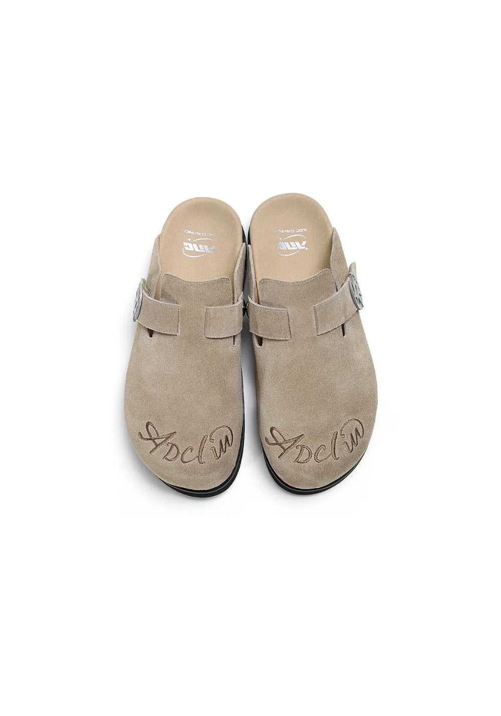 Solar-Buckle Suede Comfort Slides
