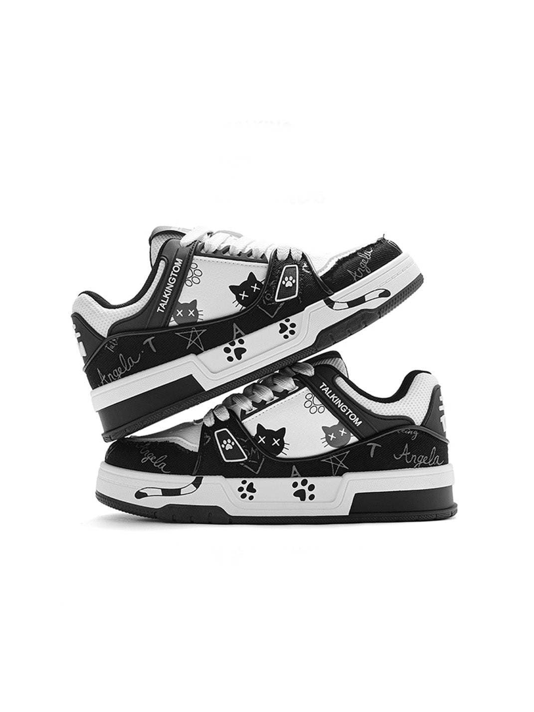 Anime Cat Graphic Low-Top Sneakers