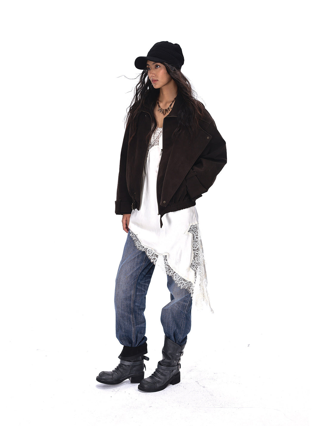 Distressed Triple-Buckle Ankle Boots