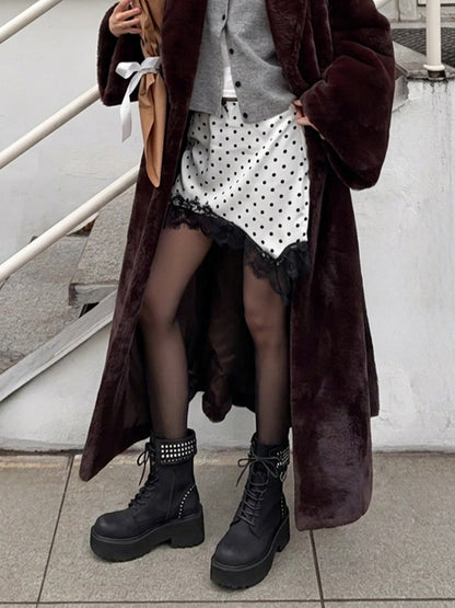 Studded-Cuff Distressed Leather Combat Boots