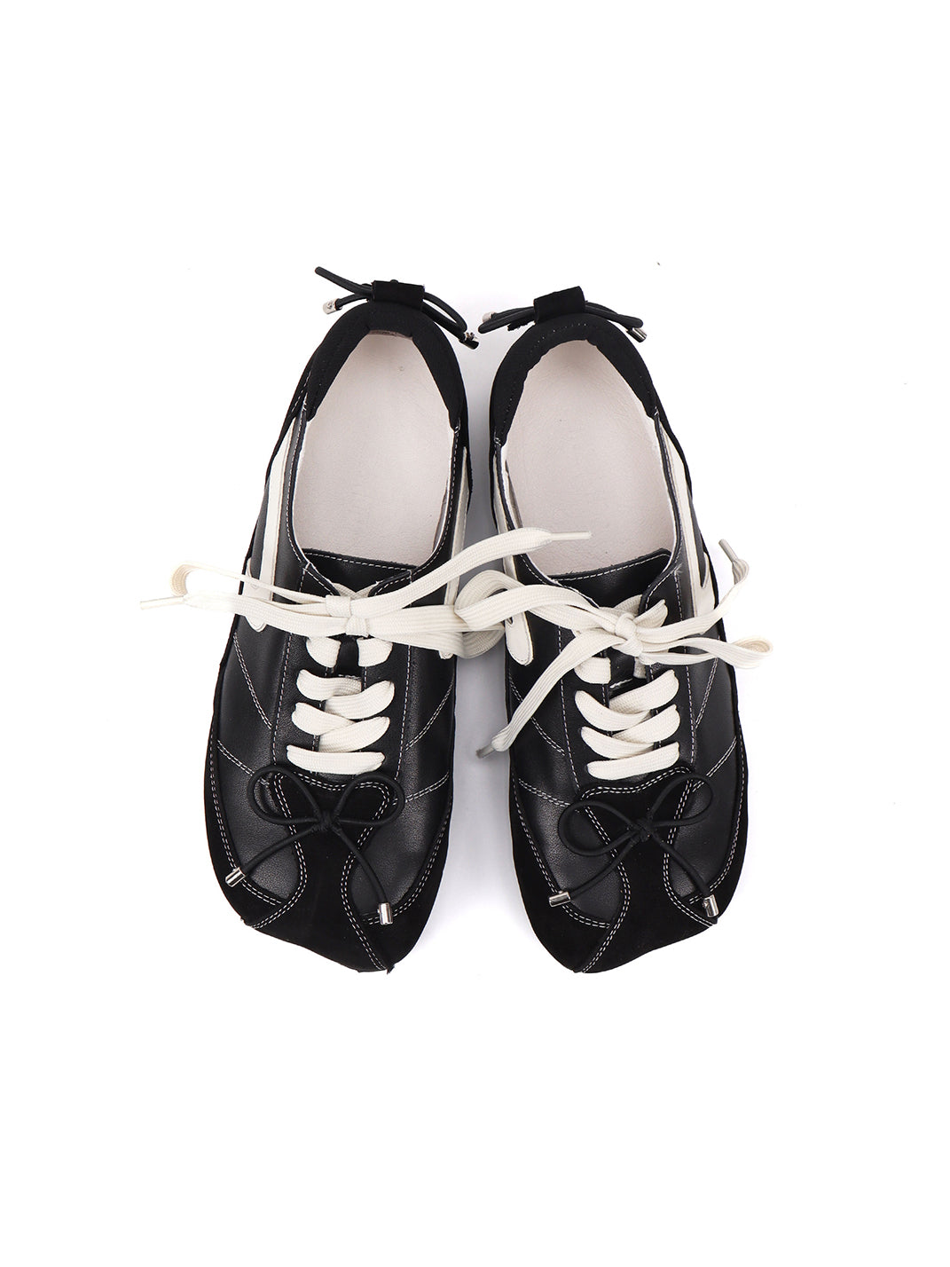 Square-Toe Leather Sport Ballet Flats