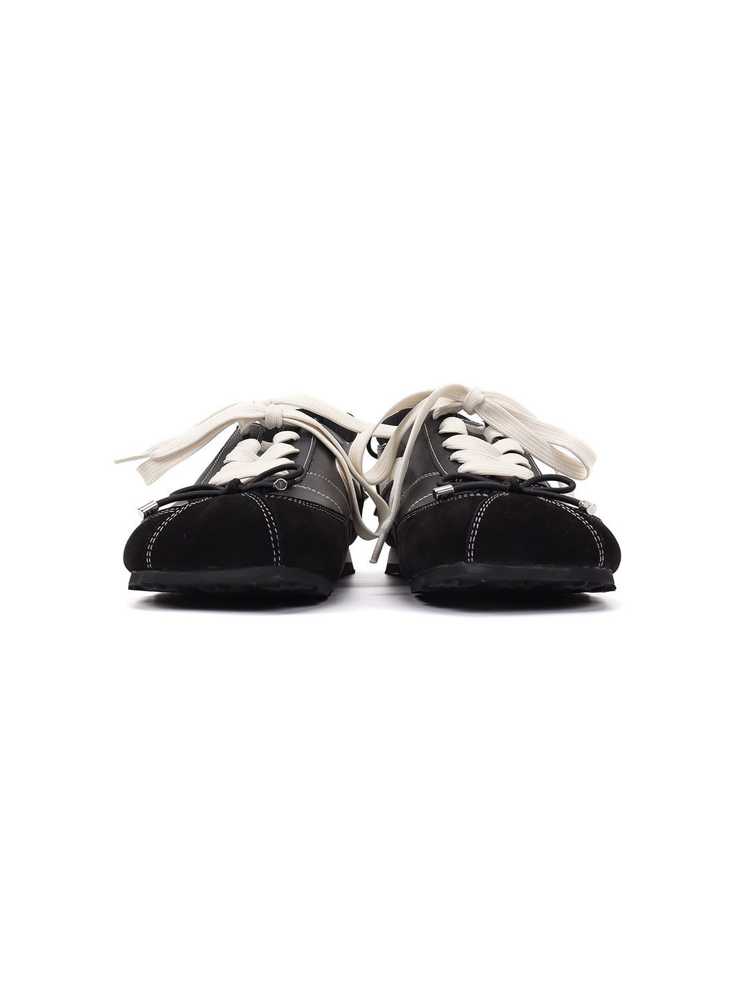 Square-Toe Leather Sport Ballet Flats