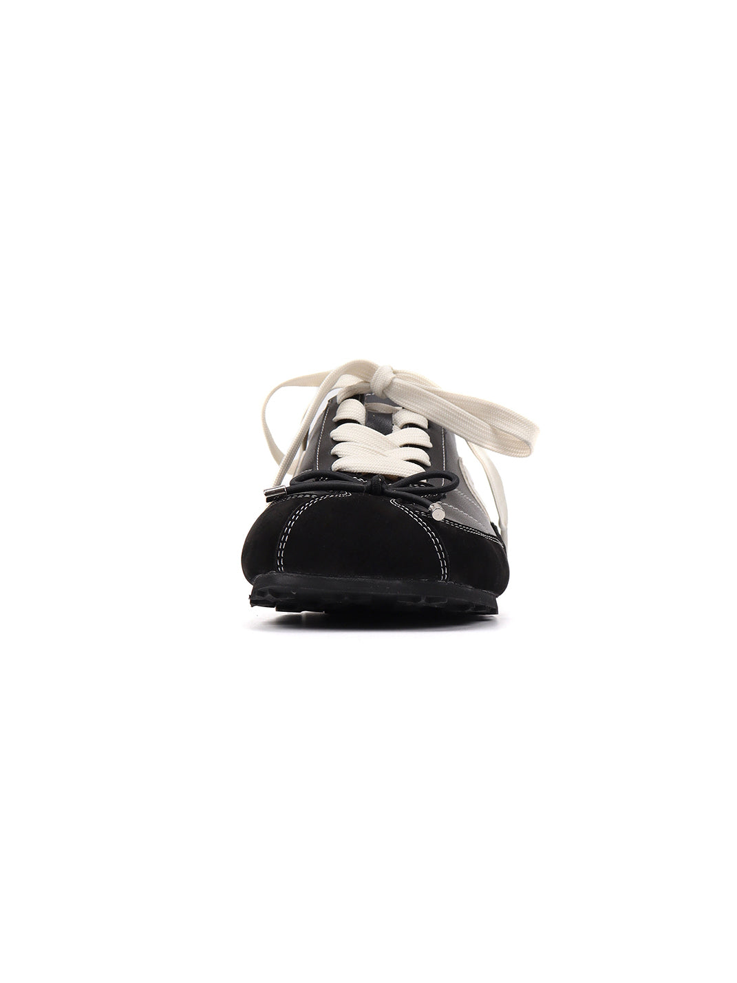 Square-Toe Leather Sport Ballet Flats